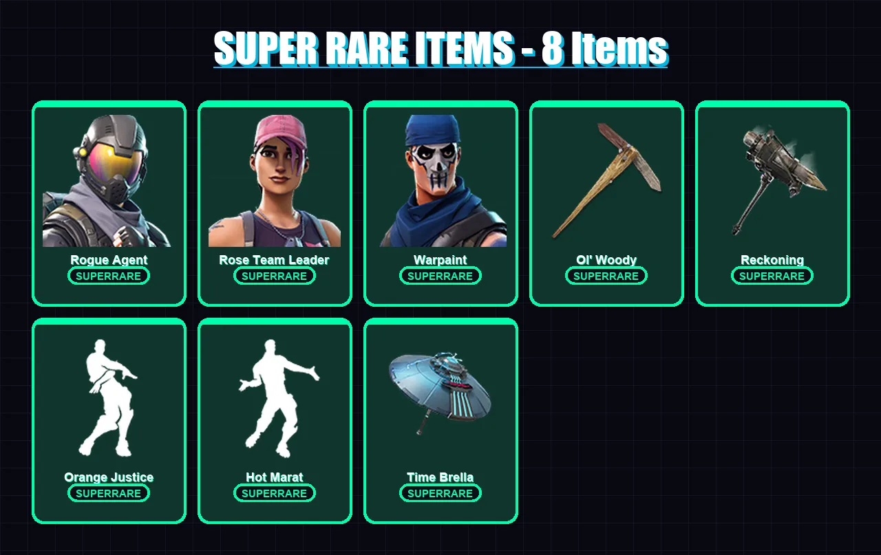 [PC/XBOX] | Rogue Agent | Rose Team Leader | Warpaint | Valeria | Lynx | 76 skin | 127 pickaxe | 100 emote | 119 glider | Lv1833