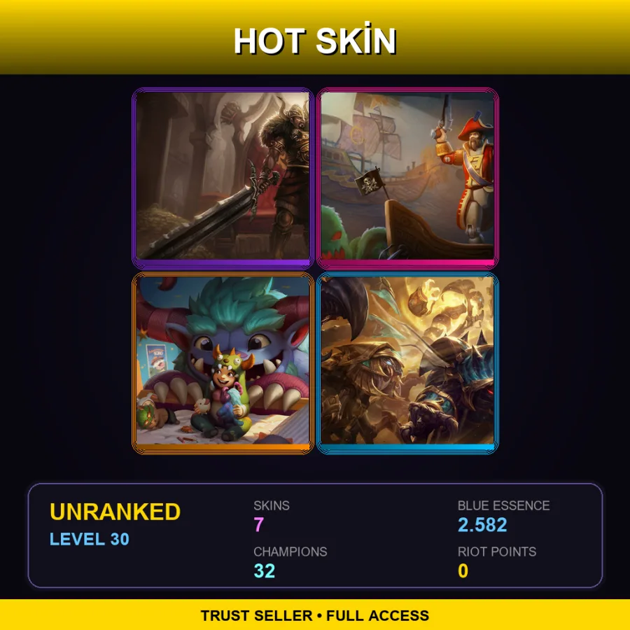 BR | Lv30 | Unranked | 7 Skin | 32 Champ