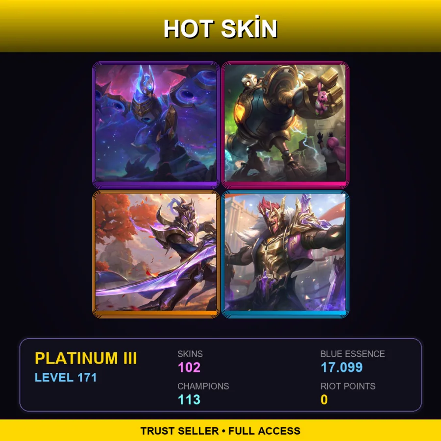 VN | Lv171 | Platinum III | 102 Skin | 113 Champ