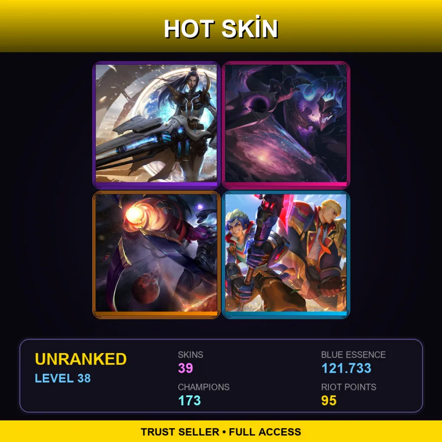 VN | Lv38 | Unranked | 39 Skin | 173 Champ
