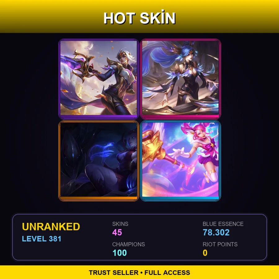 LAN | Lv381 | Unranked | 45 Skin | 100 Champ — Sun Eater Kayle