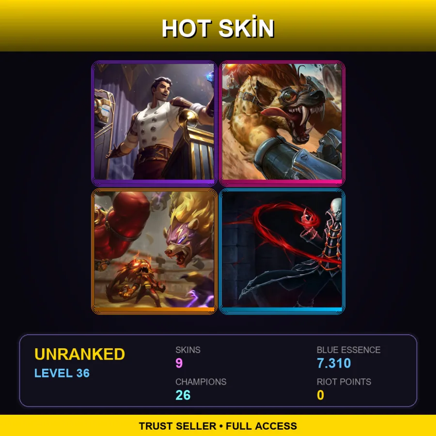 EUNE | Lv36 | Unranked | 9 Skin | 26 Champ