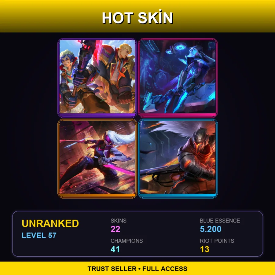 EUNE | Lv57 | Unranked | 22 Skin | 41 Champ