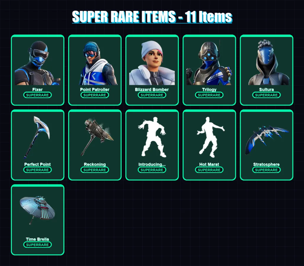 [PC/XBOX] | Fixer | Point Patroller | Blizzard Bomber | Trilogy | Sultura | 98 skin | 116 pickaxe | 92 emote | 87 glider | Lv1521