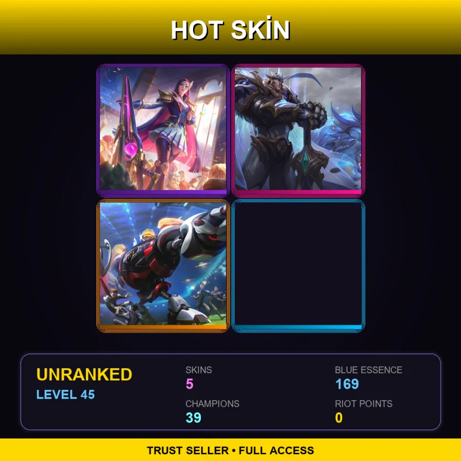 EUW | Lv45 | Unranked | 5 Skin | 39 Champ