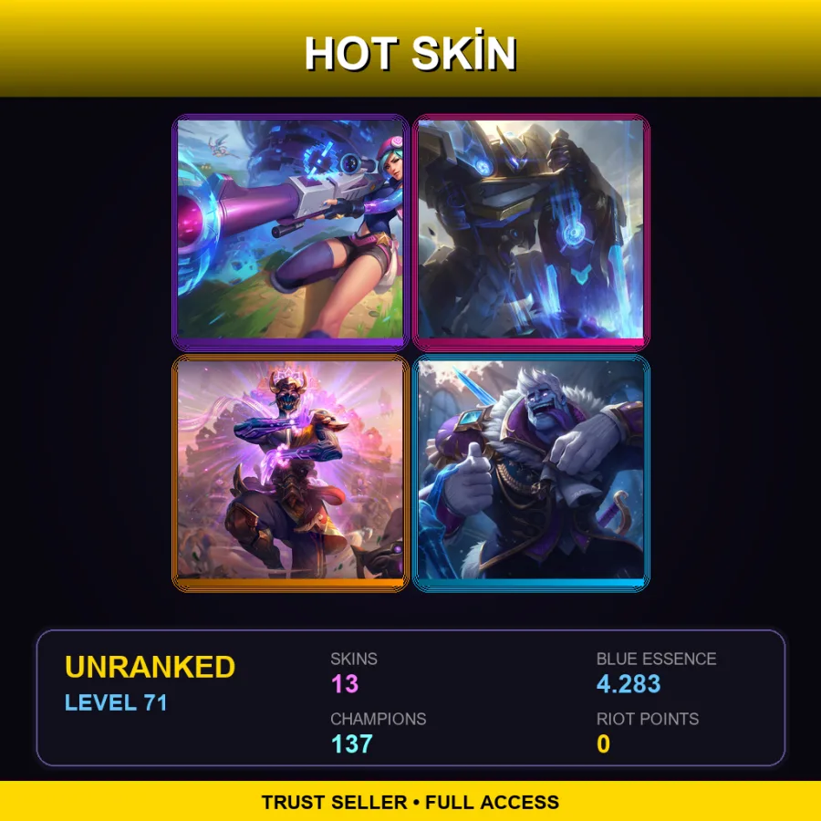 VN | Lv71 | Unranked | 13 Skin | 137 Champ