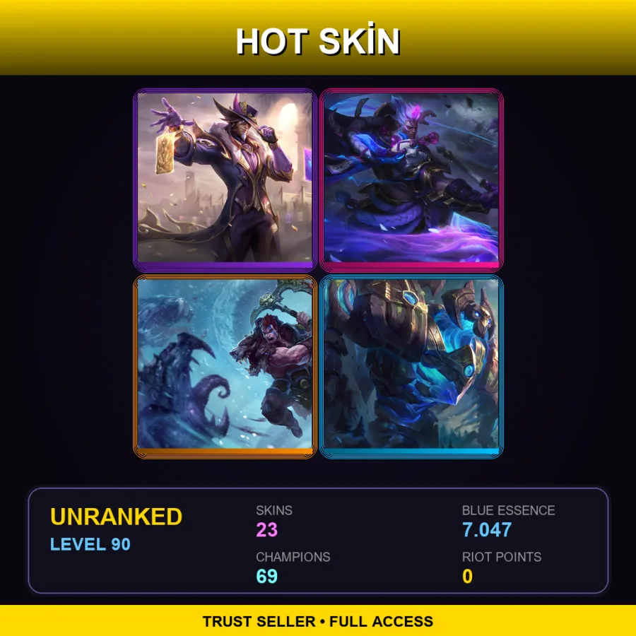 EUW | Lv90 | Unranked | 23 Skin | 69 Champ