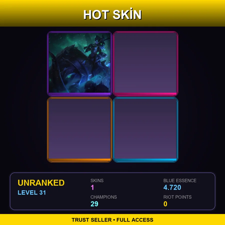 EUW | Lv31 | Unranked | 1 Skin | 29 Champ