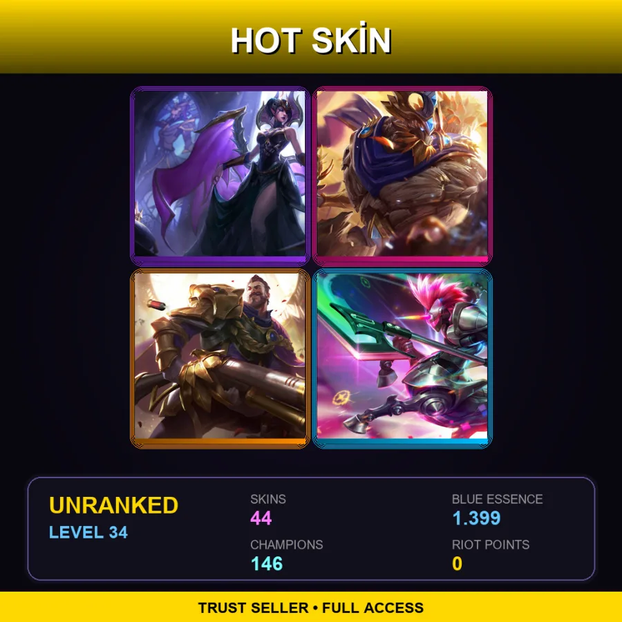 VN | Lv34 | Unranked | 44 Skin | 146 Champ — Grey Warwick