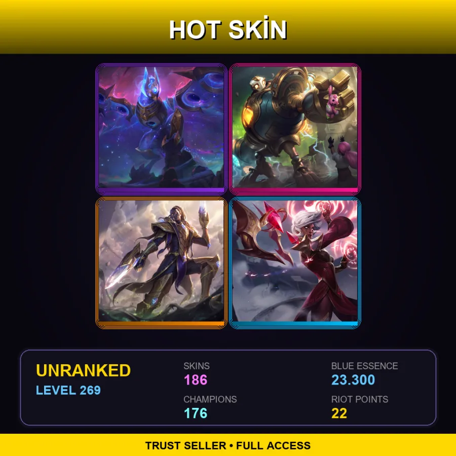 EUW | Cosmic Flight Anivia | Victorious Blitzcrank | Victorious Lucian | Conqueror Karma | 186 Skin | 176 Champ | Lv269