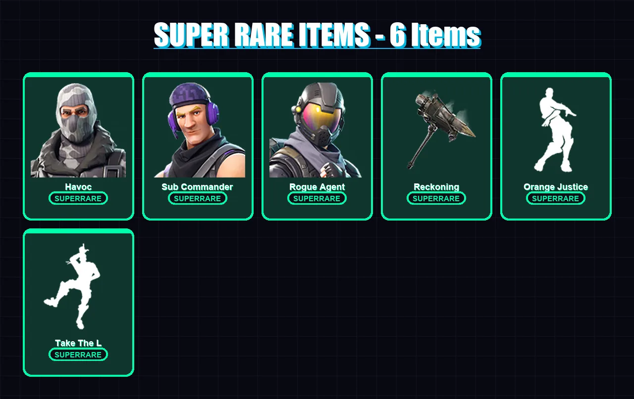 [PC/XBOX/PSN] | Havoc | Sub Commander | Rogue Agent | Omega | Carbide | 29 skin | 19 pickaxe | 20 emote | 20 glider | Lv213