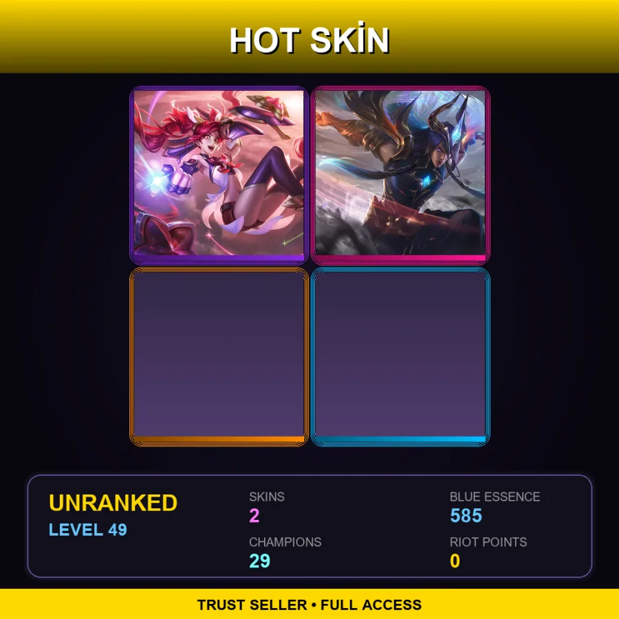 LAN | Lv49 | Unranked | 2 Skin | 29 Champ