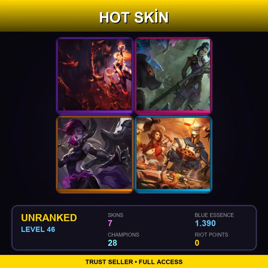 RU | Wildfire Zyra | Arcane Enforcer Caitlyn | Blade Mistress Morgana | Sashimi Akali | 7 Skin | 28 Champ | Lv46
