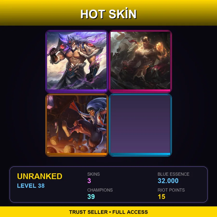 BR | Lv38 | Unranked | 3 Skin | 39 Champ