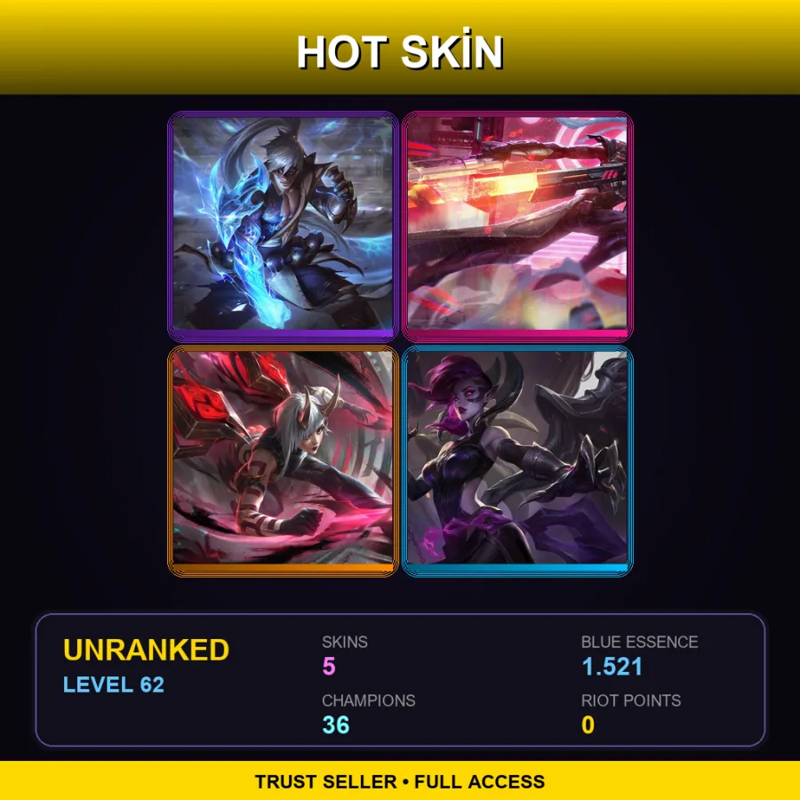 EUW | Lv62 | Unranked | 5 Skin | 36 Champ — Pickpocket Twitch