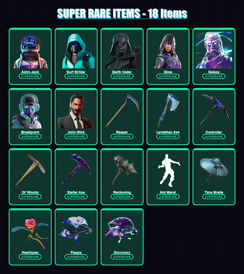 [PC] | Astro Jack | Surf Strider | Darth Vader | Glow | Galaxy | 433 skin | 406 pickaxe | 360 emote | 286 glider | Lv4849