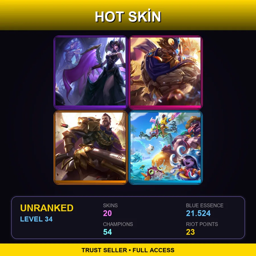 EUNE | Lv34 | Unranked | 20 Skin | 54 Champ