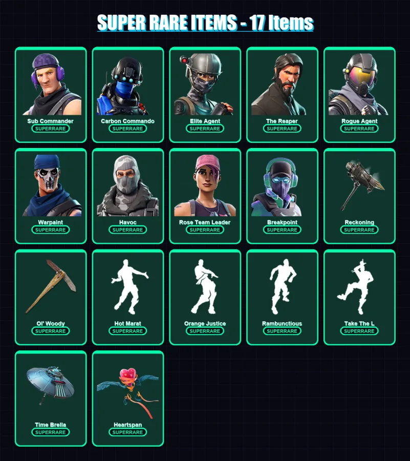 [PS4/PS5/XBOX/PC] | Sub Commander | Carbon Commando | Elite Agent | 128 skin | Lv1488