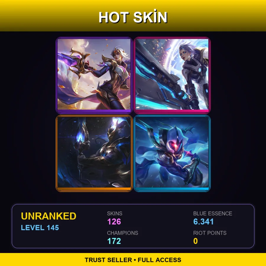 VN | Lv145 | Unranked | 126 Skin | 172 Champ