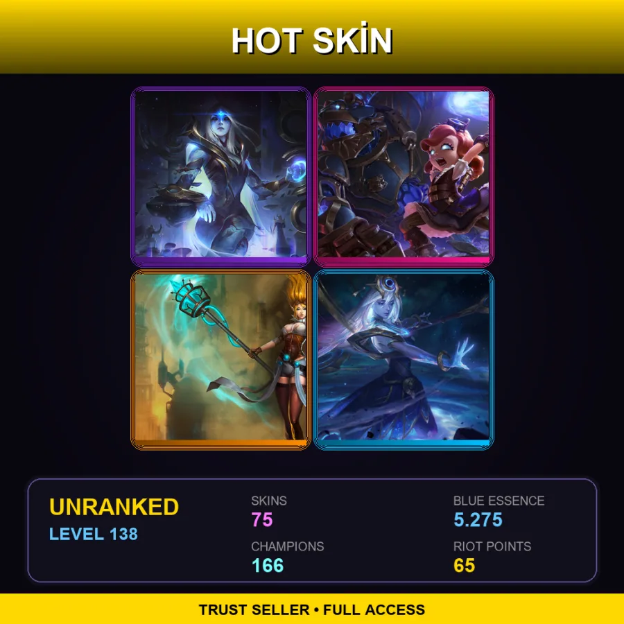 VN | Lv138 | Unranked | 75 Skin | 166 Champ — Hextech Annie
