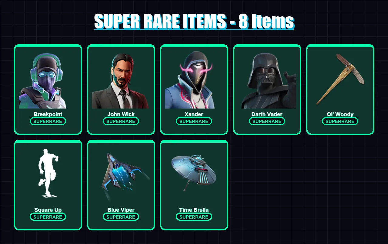 [PC/XBOX] | Breakpoint | John Wick | Xander | Darth Vader | Malik | 203 skin | 186 pickaxe | 167 emote | 139 glider | Lv2061