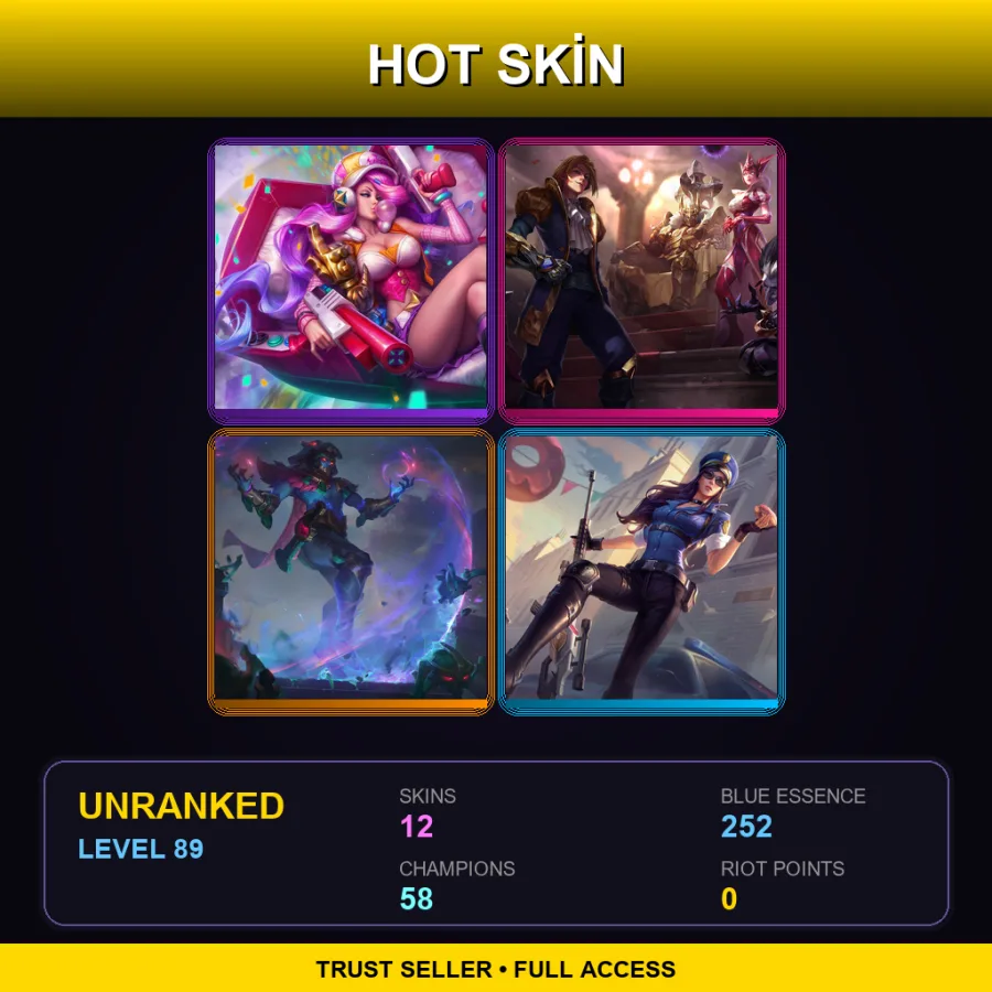 EUNE | Lv89 | Unranked | 12 Skin | 58 Champ