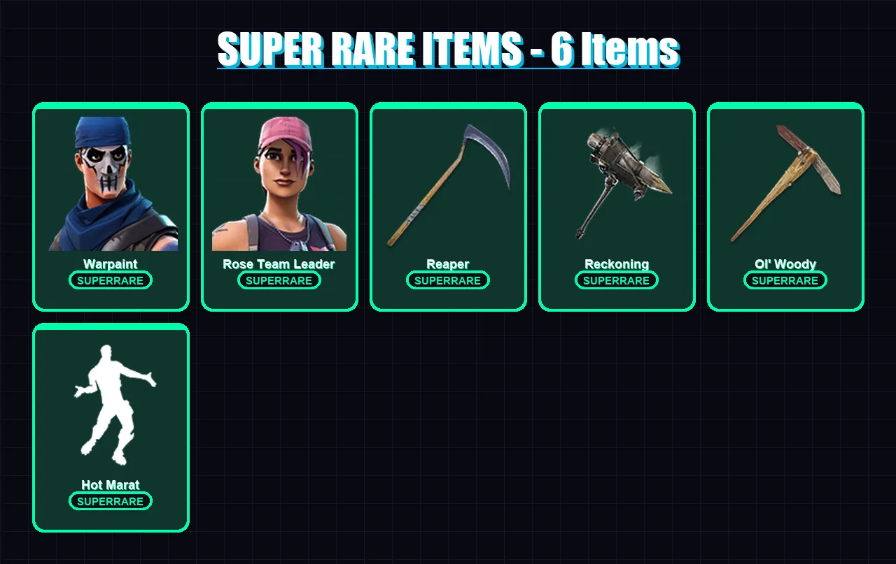 [PC/XBOX/PSN] | Warpaint | Rose Team Leader | Fade | Molten Valkyrie | Molten Battle Hound | 64 skin | 48 pickaxe | 67 emote | 47 glider | Lv448