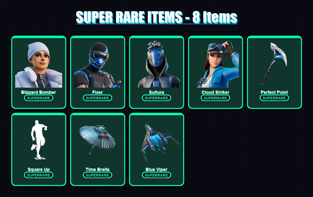 [PC/XBOX] | Blizzard Bomber | Fixer | Sultura | Cloud Striker | Predator | 94 skin | 114 pickaxe | 101 emote | 87 glider | Lv1293