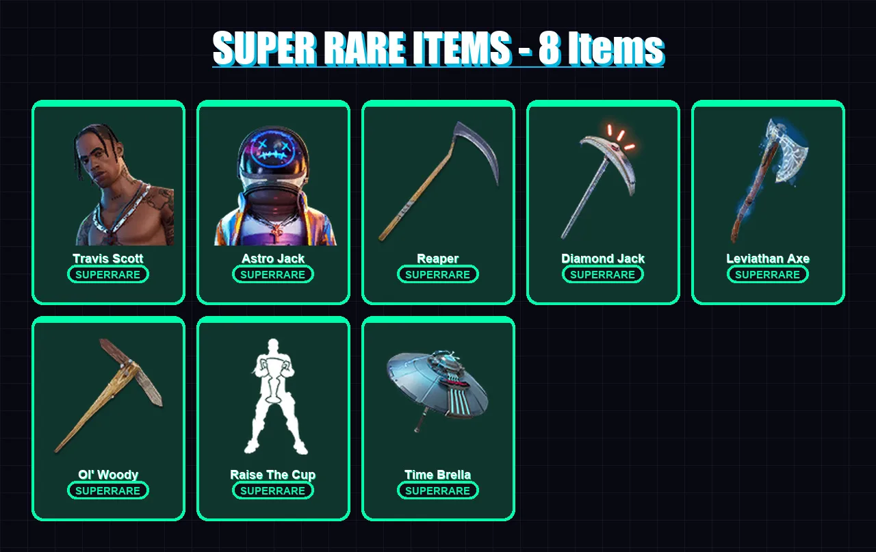 [PC/PSN] | Travis Scott | Astro Jack | Valeria | Renzo the Destroyer | Eternal Knight | 272 skin | 197 pickaxe | 260 emote | 126 glider | Lv2059