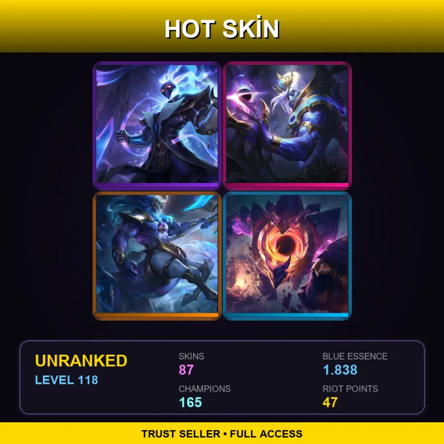 SG | Lv118 | Unranked | 87 Skin | 165 Champ — Infernal Mordekaiser
