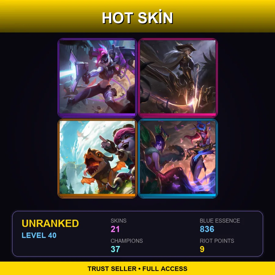 VN | Lv40 | Unranked | 21 Skin | 37 Champ
