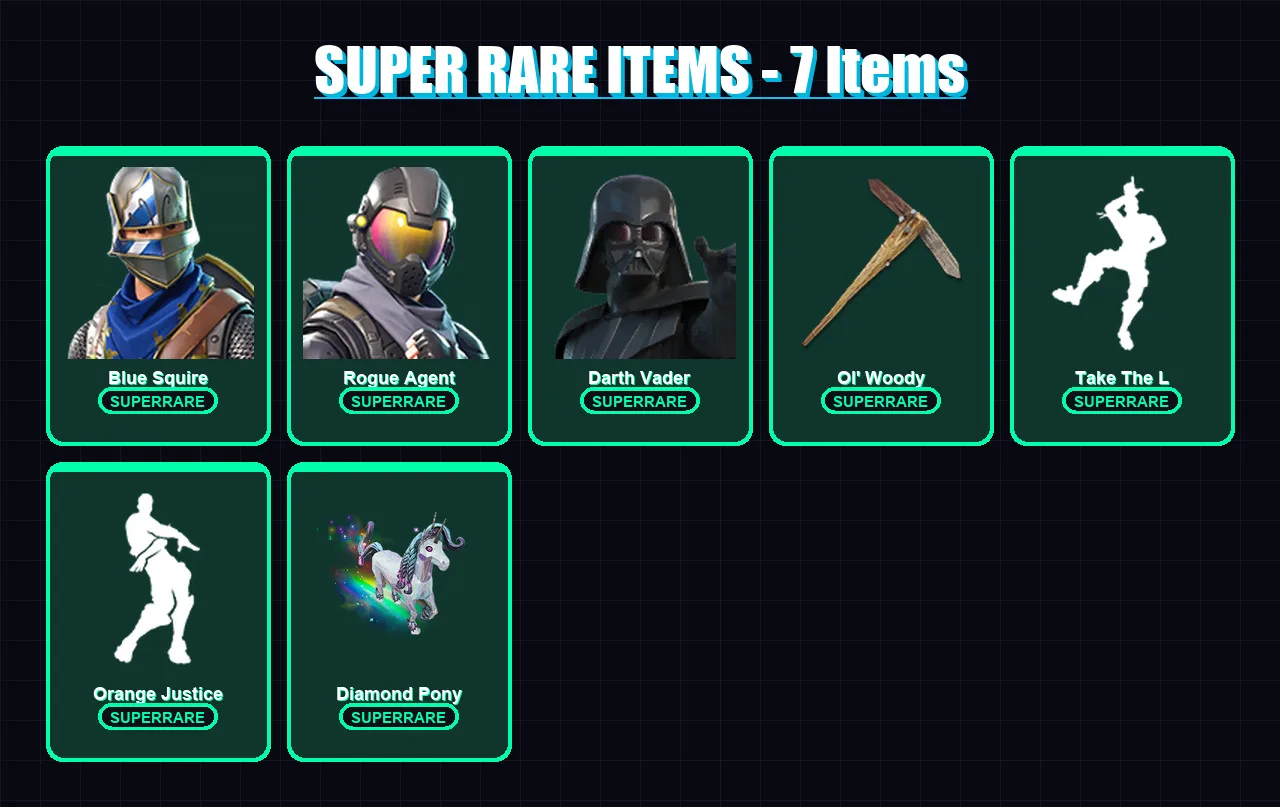 [PC/PSN] | Blue Squire | Rogue Agent | Darth Vader | Raven | Spider Knight | 195 skin | 142 pickaxe | 124 emote | 59 glider | Lv745