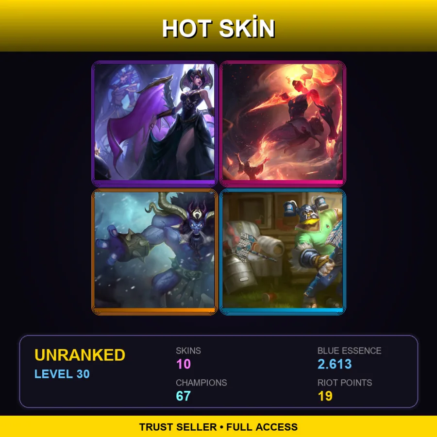 EUNE | Lv30 | Unranked | 10 Skin | 67 Champ — LoL account