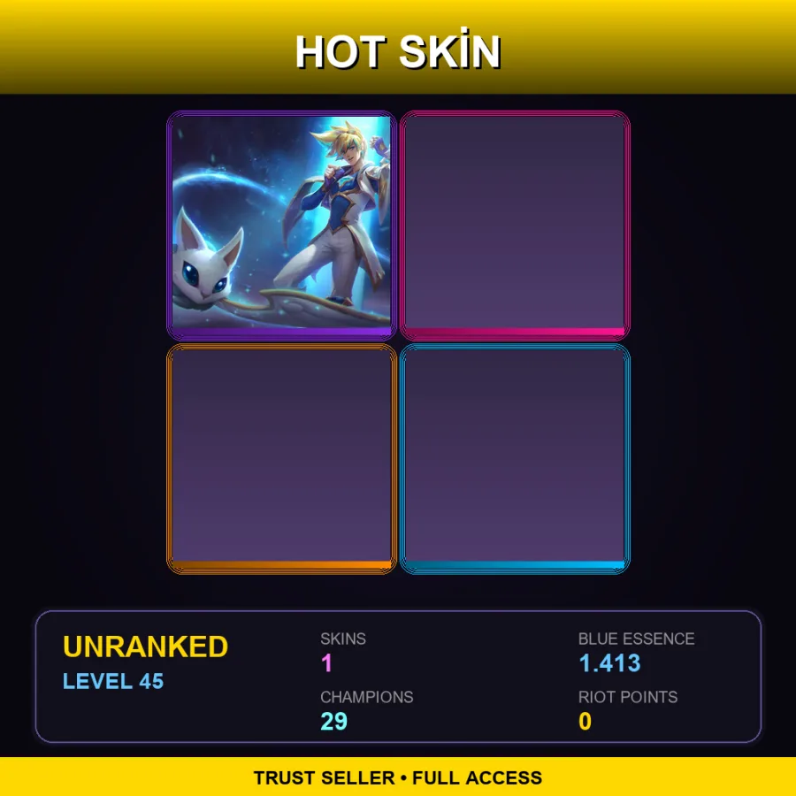 TR | Lv45 | Unranked | 1 Skin | 29 Champ