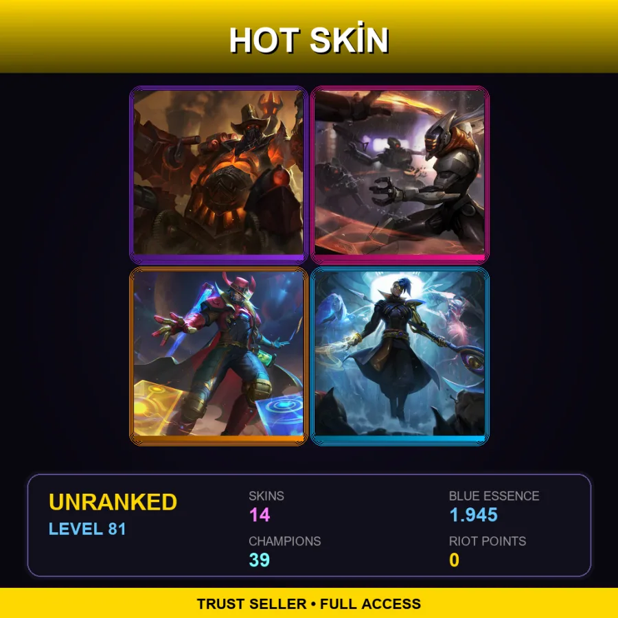 LAS | Lv81 | Unranked | 14 Skin | 39 Champ