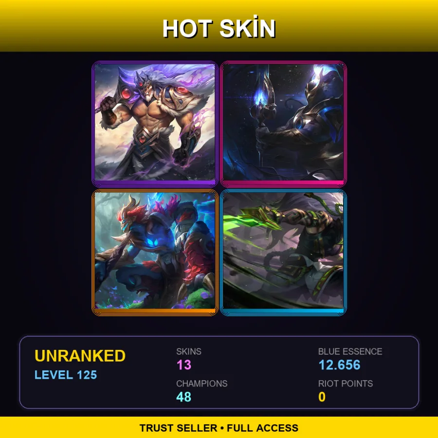 SG | Lv125 | Unranked | 13 Skin | 48 Champ