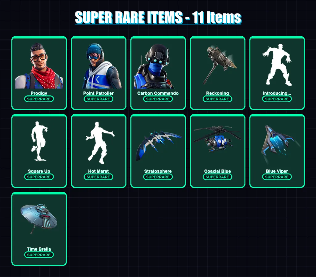 [PC/XBOX] | Prodigy | Point Patroller | Carbon Commando | Midas | Calamity | 45 skin | 41 pickaxe | 54 emote | 46 glider | Lv559 — Fortnite account