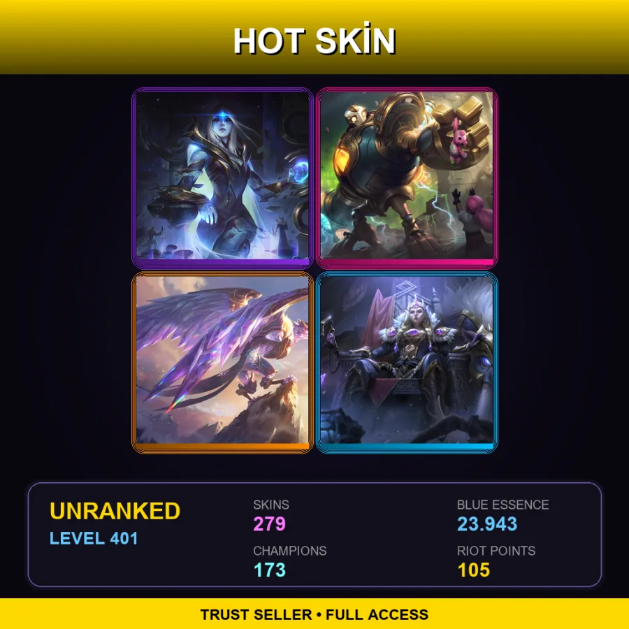 SG | Lv401 | Unranked | 279 Skin | 173 Champ