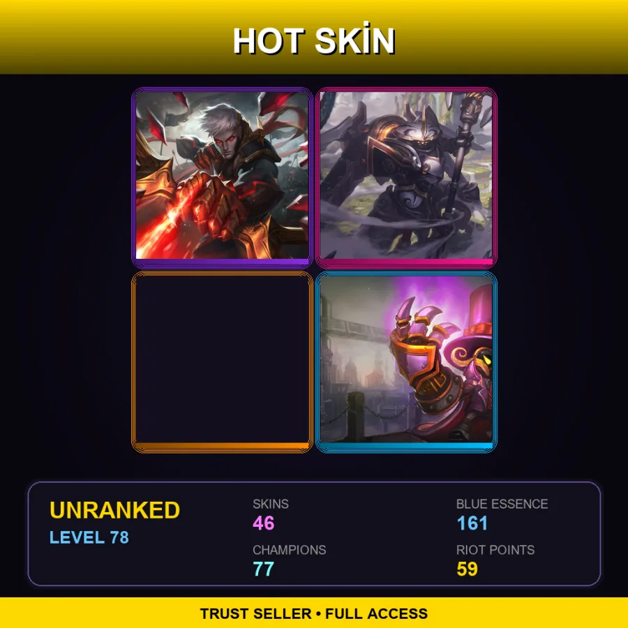LAS | Lv78 | Unranked | 46 Skin | 77 Champ