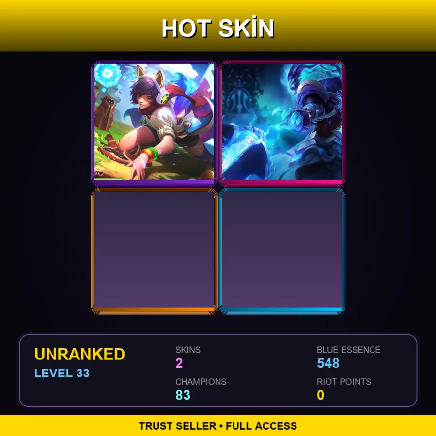BR | Lv33 | Unranked | 2 Skin | 83 Champ