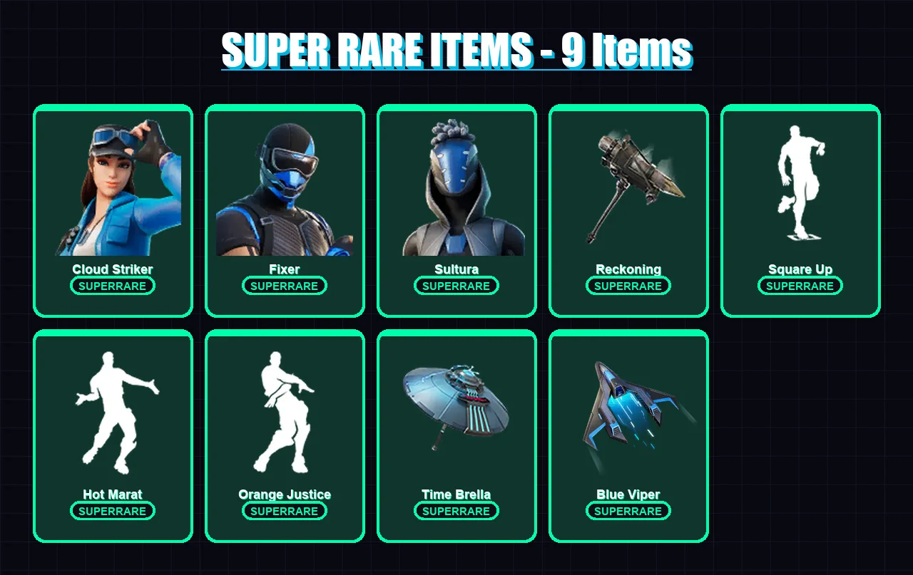 [PS4/PS5/PC] | Cloud Striker | Fixer | Sultura | Catalyst | The Ice King | 122 skin | 131 pickaxe | 111 emote | 135 glider | Lv1943 — Fortnite account