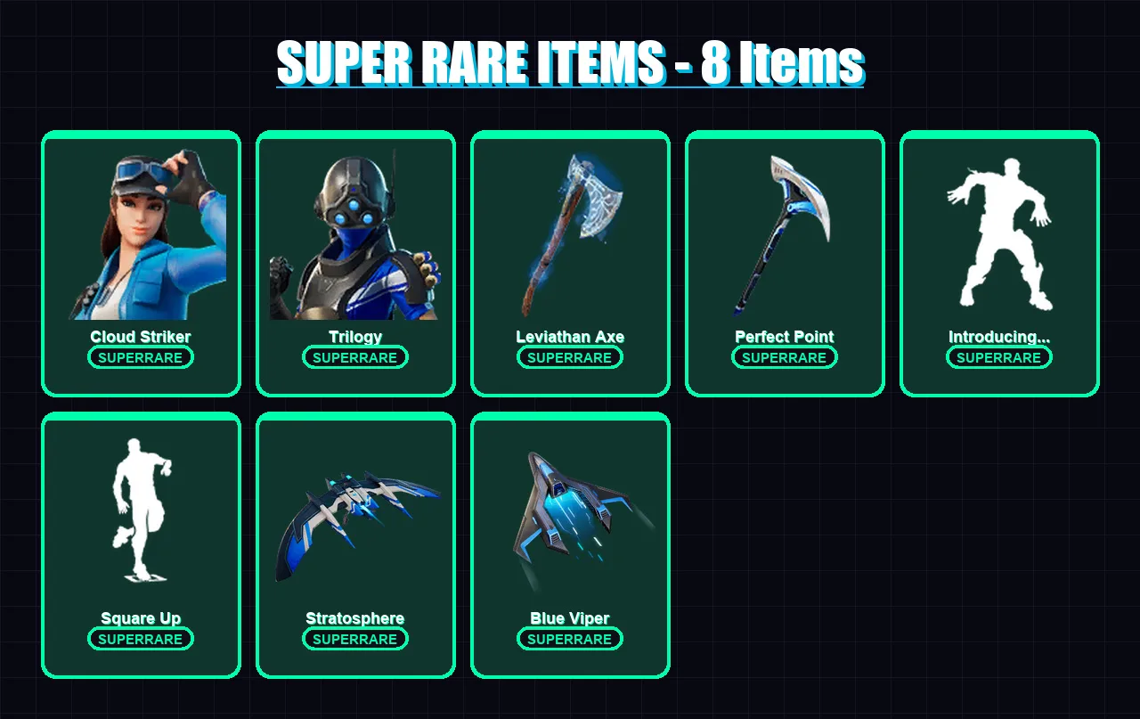 [PS4/PS5/PC] | Cloud Striker | Trilogy | Mandalorian | Deadpool | Gear Specialist Maya | 86 skin | 150 pickaxe | 115 emote | 123 glider | Lv2305