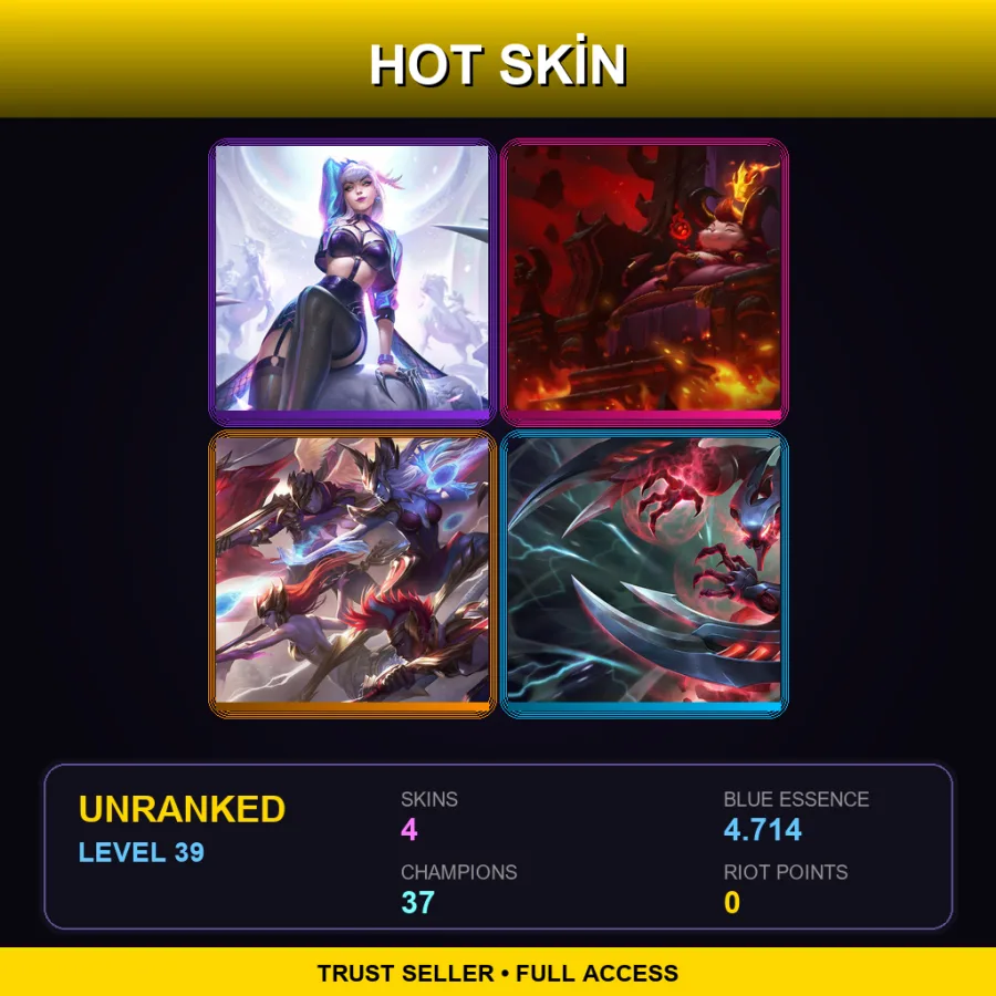 SG | Lv39 | Unranked | 4 Skin | 37 Champ