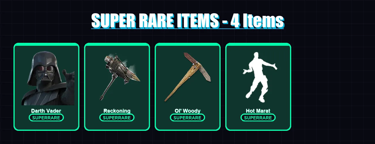 [PC] | Darth Vader | Wild Card | Paradigm (Reality-659) | Drift | Ronin | 102 skin | 101 pickaxe | 81 emote | 91 glider | Lv1192 — Fortnite account
