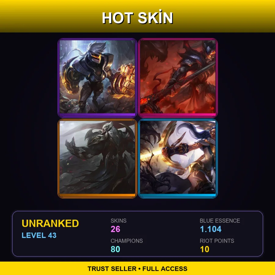TR | Lv43 | Unranked | 26 Skin | 80 Champ
