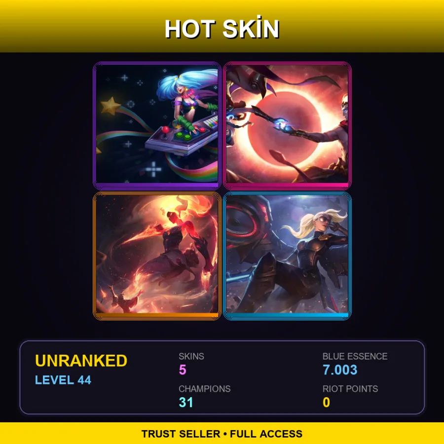 LAS | Lv44 | Unranked | 5 Skin | 31 Champ — Cosmic Dawn Rakan