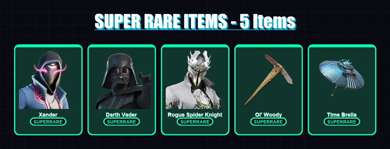 [PS4/PS5/PC] | Xander | Darth Vader | Rogue Spider Knight | Mandalorian | Malik | 134 skin | 157 pickaxe | 110 emote | 133 glider | Lv1763