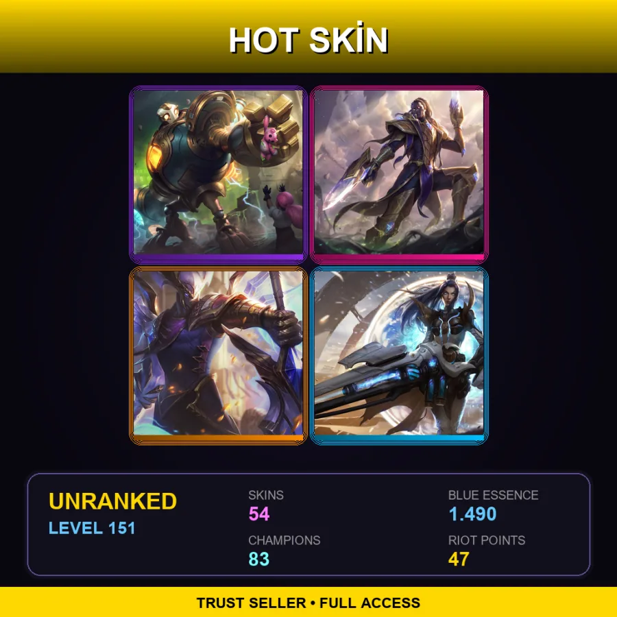 EUW | Lv151 | Unranked | 54 Skin | 83 Champ
