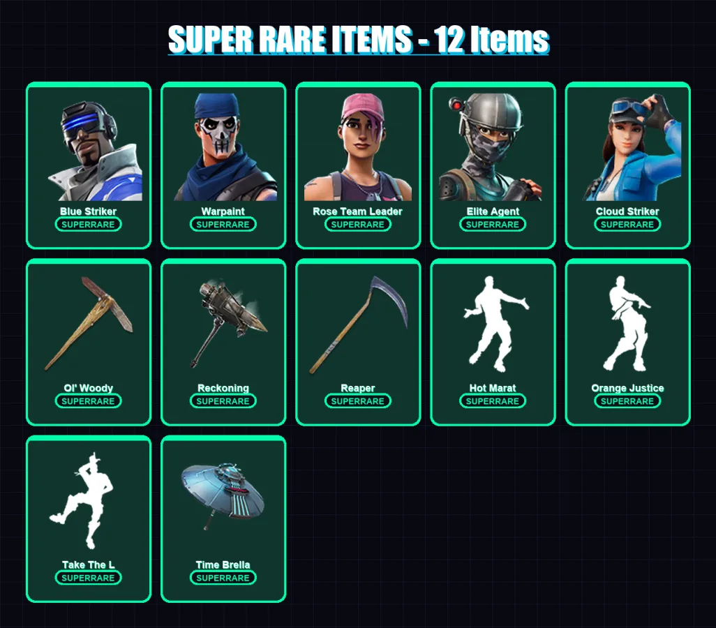 [PC/XBOX] | Blue Striker | Warpaint | Rose Team Leader | Elite Agent | Cloud Striker | 141 skin | 137 pickaxe | 123 emote | 121 glider | Lv1458