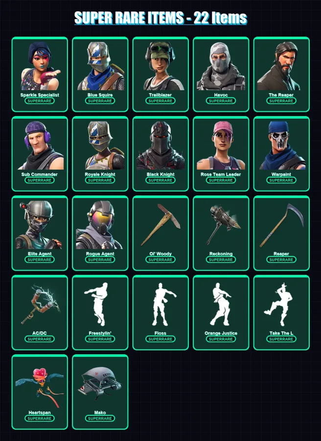[PC/XBOX/PSN] | Sparkle Specialist | Blue Squire | Trailblazer | Havoc | The Reaper | 84 skin | 57 pickaxe | 62 emote | 57 glider | Lv987 — Fortnite account